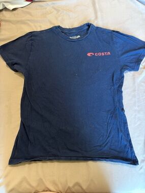 Costa Navy Tee with White Logo